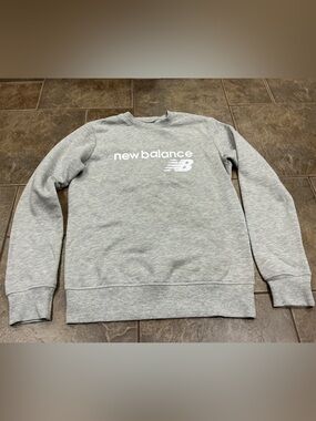 New Balance Light Gray Crewneck Sweatshirt with White Logo